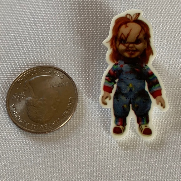 🎉Host Pick🎉. NWT. Handmade Pin Brooch of Chucky Horror Movie Child’s Play! - Picture 2 of 2
